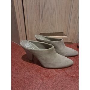 Vince Camuto Gray Suede Leather Mule Shoes Women 8 US / 38.5 EU NWOB